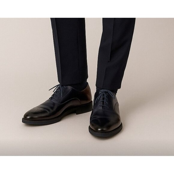 Jared Lang Men’s Wingtip Brogue Oxfords Blue Leather Dress Shoes Size 13US/EU 47 - Picture 3 of 14